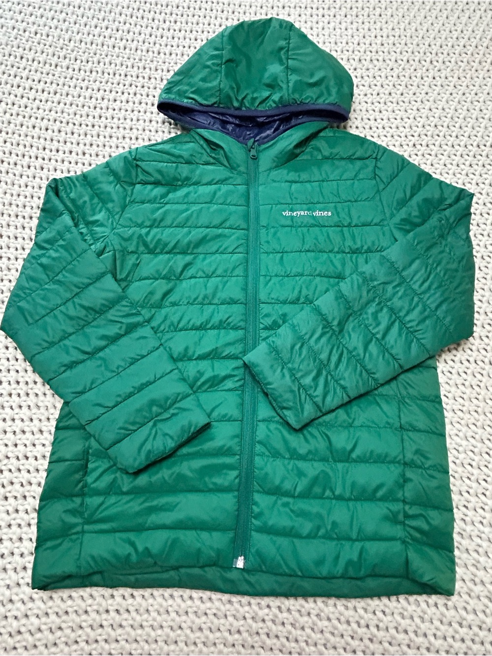 Vineyard Vines Kids Green Hooded Puffer Jacket size M (12-14)